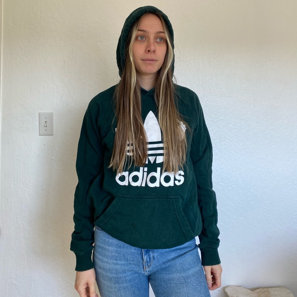 Forest green adidas hoodie